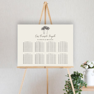Poster Palm Tree Destination Mariage 8 Table Seating