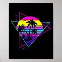 Palm Tree Rétro Palm Tree 80s 80s Vaca d'été des a