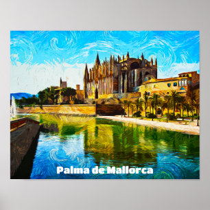 Poster Palma de Majorque Baleares Peinture à l'huile