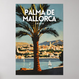Poster Palma De Mallorca Nostalgale Espagne Retro Voyage
