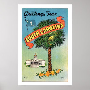 Poster Palmetto Palm de Caroline du Sud 16x24 Imprimer