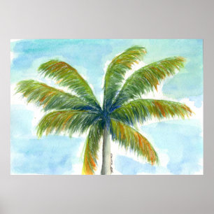 Poster Palmier Tropical Beach par beau temps