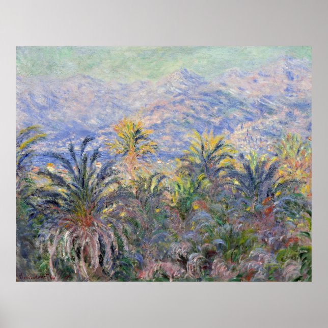 Poster Palmiers à Bordighera - Claude Monet (Devant)