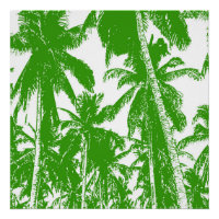 Palmiers tropicaux de style pop-art en vert et bla