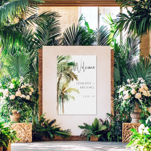 Poster Palmiers tropicaux Mariage moderne