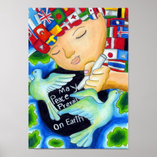 Poster Pals de paix ~ Que la paix prédomine sur la Terre