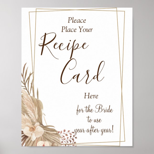 Poster Pampa Grass Recette Cartes signe de jeu douche nup (Devant)
