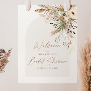 Poster Pampas de douche nuptiale budget herbe moderne élé