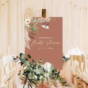Poster Pampas de douche nuptiale budget herbe moderne élé
