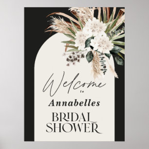 Poster Pampas douche nuptiale herbe moderne boho élégant