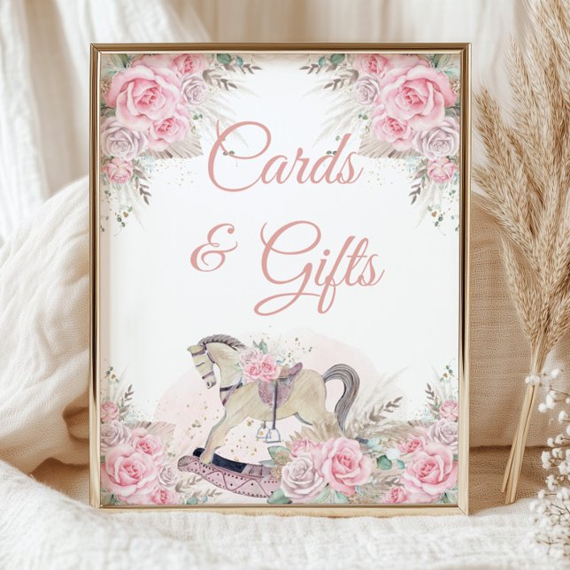 Poster Pampas Grass rose Floral Rocse Cartes Cadeaux (Créateur téléchargé)