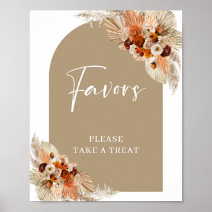 Poster Pampas herbe brûlé orange beige bordeaux Faveurs