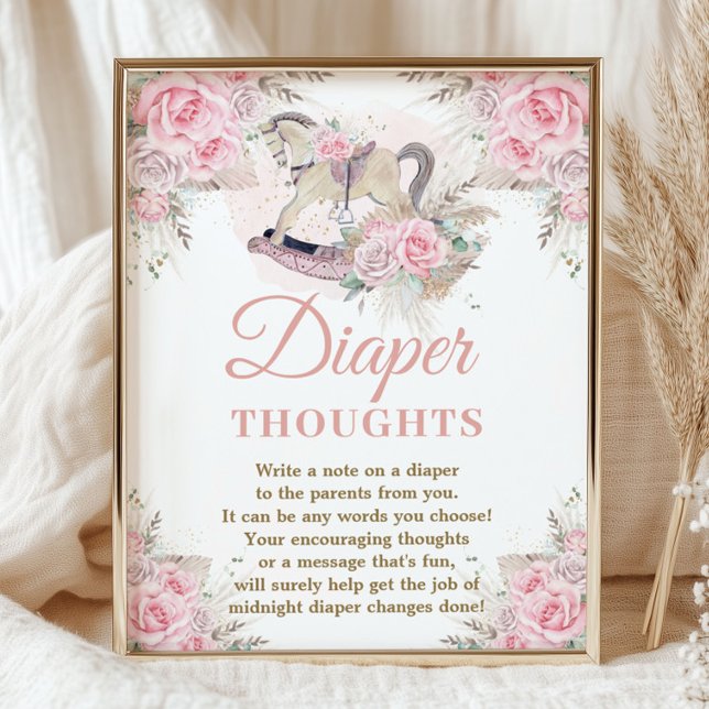 Poster Pampas Rose Cheval à Bascule Pense-bête pour Couch (Créateur téléchargé)