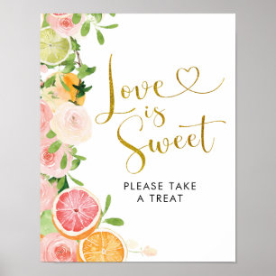 Poster Pamplemousse Citrus Fête des mariées L'amour est d