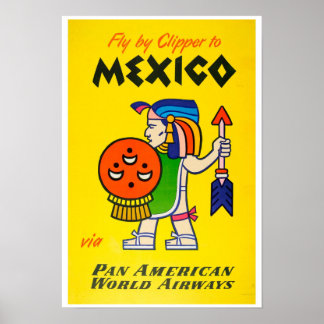 Poster Pan America Airways Mexique