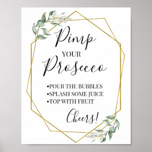 Poster Panachez votre panneau de douche de prosecco en ve
