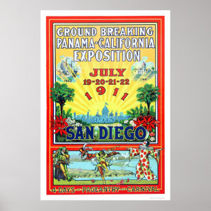 Poster Panama - Californie Exposition à San Diego 1911