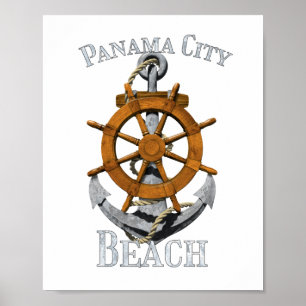 Poster Panama City Beach Floride Vacation Ancre nautique