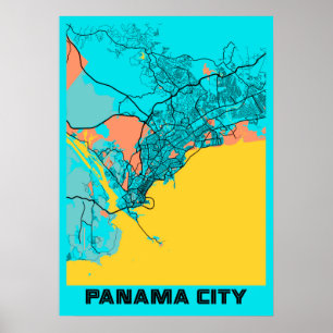 Poster Panama City - Panama Gloria City Map