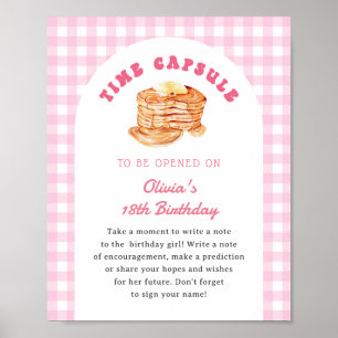 Poster Pancake Petit déjeuner 1er anniversaire Heure Caps