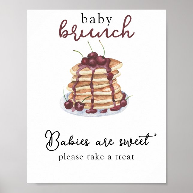 Poster Pancakes Baby shower Les bébés sont doux (Devant)