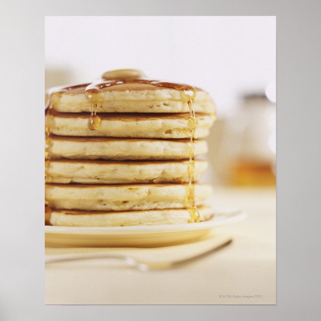 Poster Pancakes et sirop d'érable fondu (Devant)