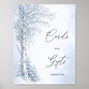 Poster Pancarte Cartes & Cadeaux de Bois de Birken gelé