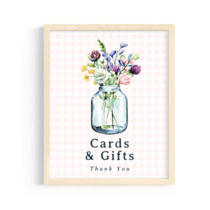 Poster Pancarte Cartes & Cadeaux Jar Mason Fleur Sauvage 
