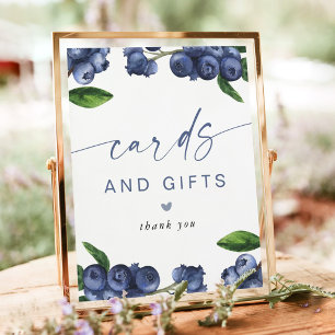 Poster Pancarte Cartes et Cadeaux de Baby Shower Myrtille