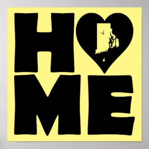 Poster Pancarte d'affiche de l'État du Rhode Island Home 