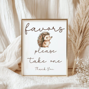 Poster Pancarte de Baby Shower Cadeaux Hérisson Mignon Do