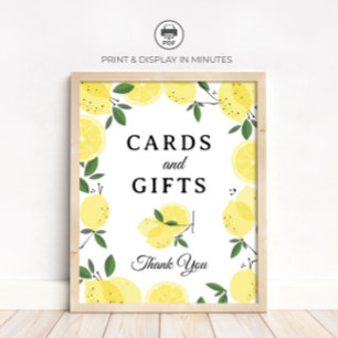Poster Pancarte de Baby Shower « Cartes et Cadeaux » sur 