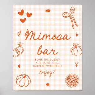 Poster Pancarte de bar à mimosa dessinée à la main avec d