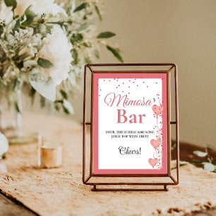 Poster Pancarte de bar à Mimosa Saint-Valentin Bacheloret