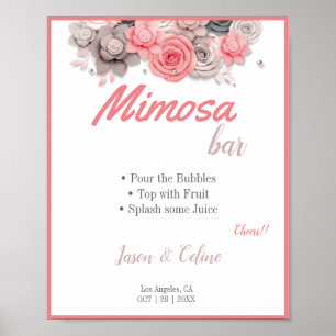 Poster Pancarte de bar Mimosa pour mariage