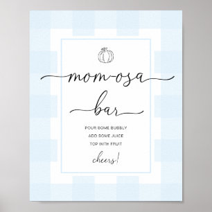 Poster Pancarte de bar Mom-osa pour baby shower avec ging