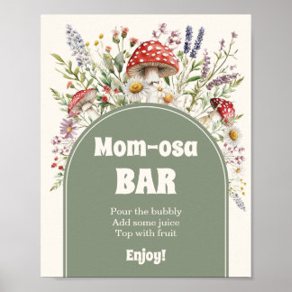 Poster Pancarte de bar Momosa pour baby shower sur le thè