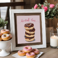 Pancarte de bar pour Baby Shower de donut rose