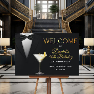 Poster Pancarte de bienvenue au cocktail Smoking