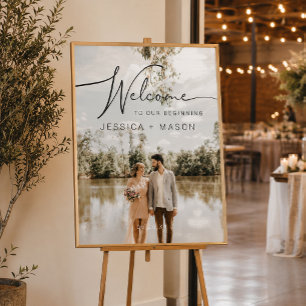 Poster Pancarte de bienvenue de mariage avec photo