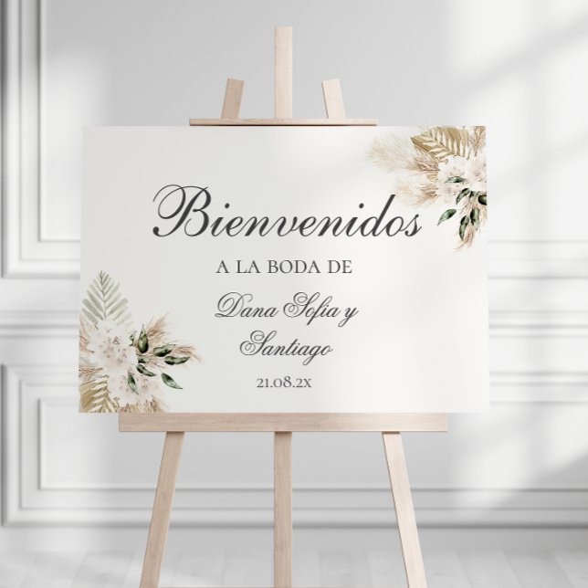 Poster Pancarte de bienvenue de mariage bohème espagnol (Bienvenidos a nuestra Boda)