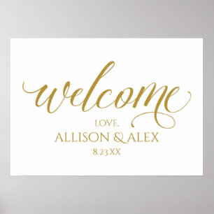 Poster Pancarte de bienvenue de mariage en calligraphie e