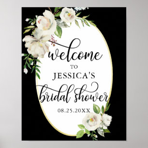 Poster Pancarte de bienvenue Fleurs pour la fête de maria