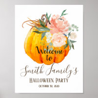 Pancarte de bienvenue Halloween, citrouille