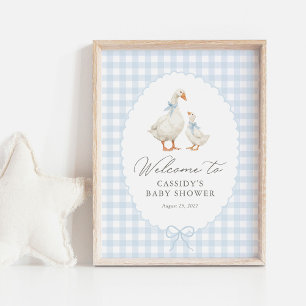 Poster Pancarte de bienvenue pour Baby Shower Canard en V