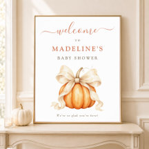 Pancarte de bienvenue pour bébé Coquette Pumpkin B
