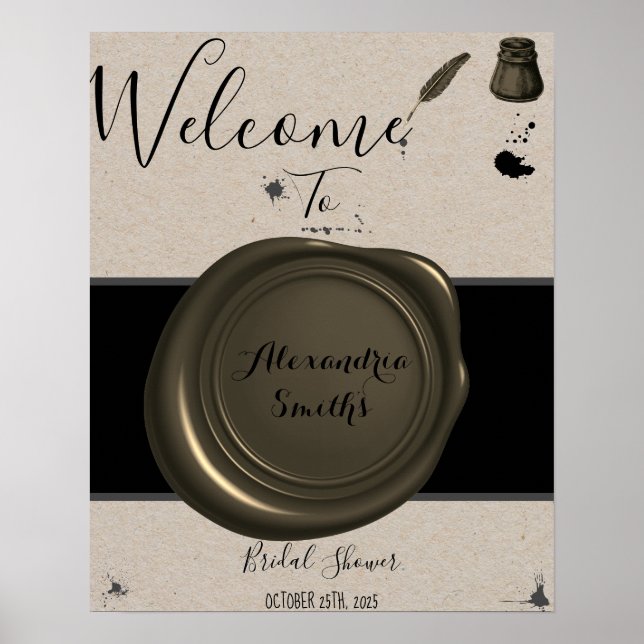 Poster Pancarte de bienvenue pour la fête de mariage avec (Devant)
