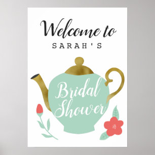 Poster Pancarte de bienvenue pour la fête de mariage Tea 