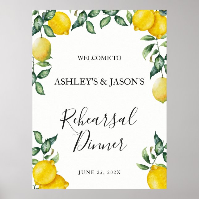 Poster Pancarte de bienvenue pour le dîner de répétition  (Devant)