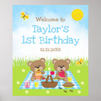 Pancarte de bienvenue pour un anniversaire bleu pi